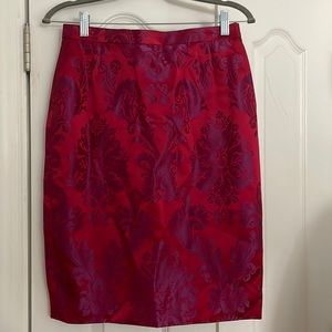 Vintage Escada flower print red and purple skirt, sz tag not available